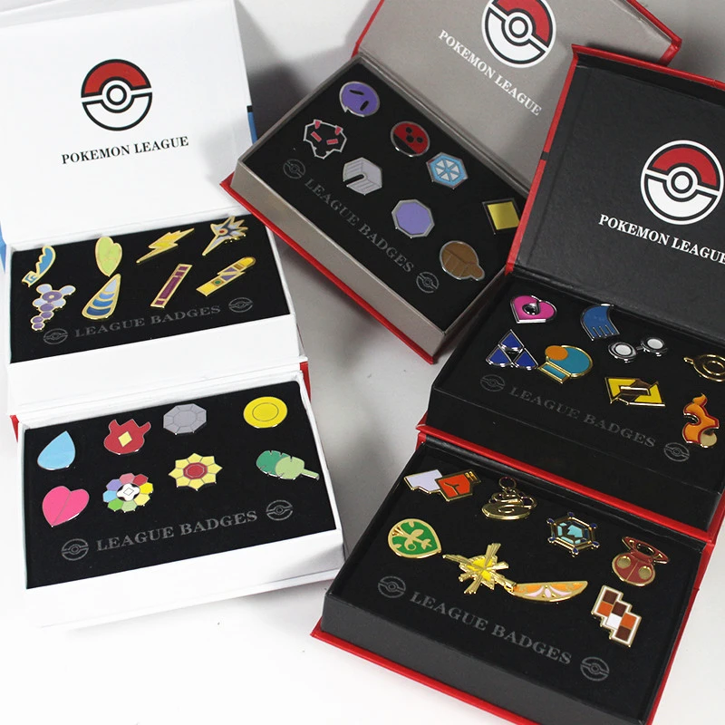 ポケモンリーグジムバッジアニメフィギュアポケットモンスターキングオブヘブンジムメタルバッジピカチュウミュウ 子供向けの2つのおもちゃ Action Figures Aliexpress