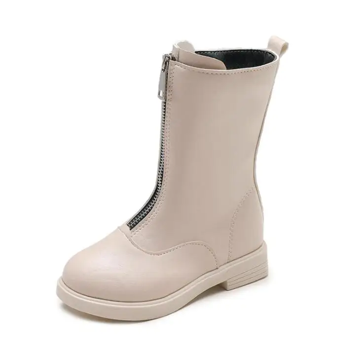 

Leather Girls Boots Toddler Infant Kids Baby Girls Princess Shoes Boots Zip Low-Heeled Botte Enfant Fille Baby Girl Boots