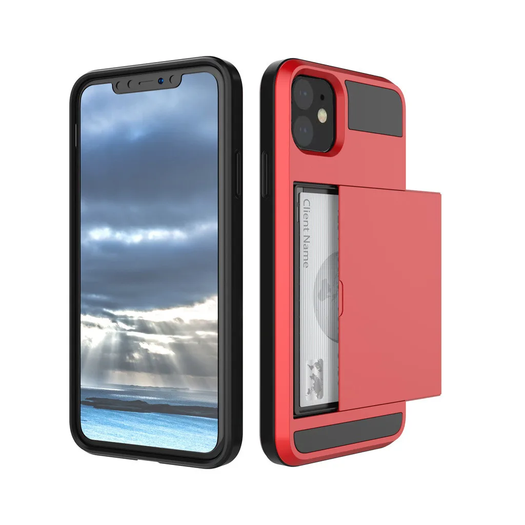 Для IPhone 11 11 Pro Max Чехол Мягкий ТПУ Жесткий PC карамельный цвет чехол-бумажник s Чехол для IPhone 11 Pro Max слот для карт чехол