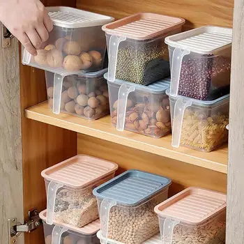 

5Pcs/Set Kitchen Storage Containers Plastic Food Storage Container Clear Rice Box Refrigerator Organizer Tea Bean Grain Case