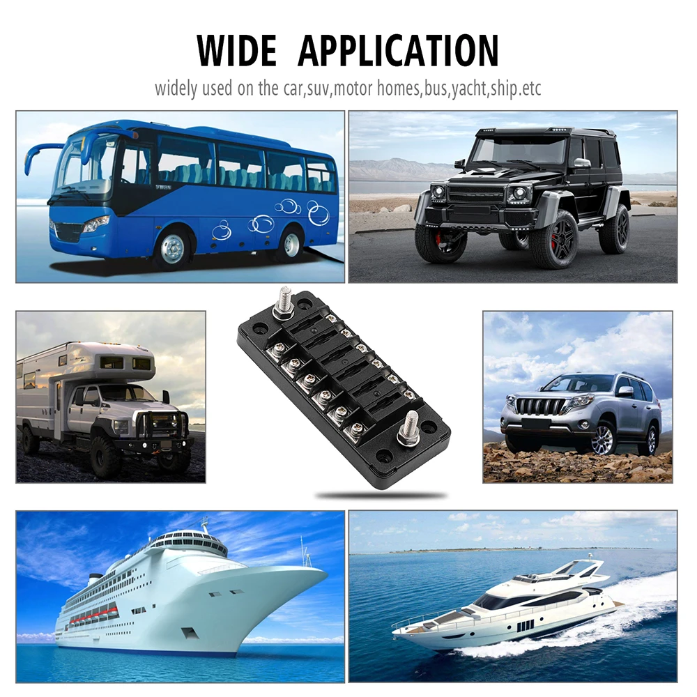 12-32V 6 Way Blade держатель предохранителя коробка Авто Блок Чехол с винтовой гайкой терминал для автомобиля грузовик Морская Лодка, дом на колесах