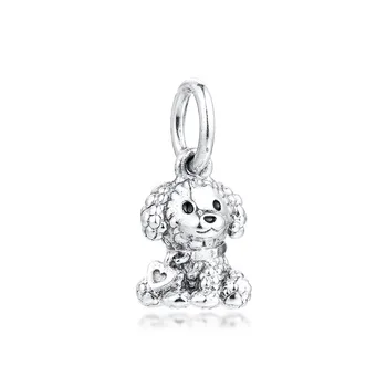 

New 2020 Jewellery DIY Poodle Puppy Dog Charms 925 Sterling Silver Beads for Jewelry Making Pet Bead Fit Charm Bracelet Femme