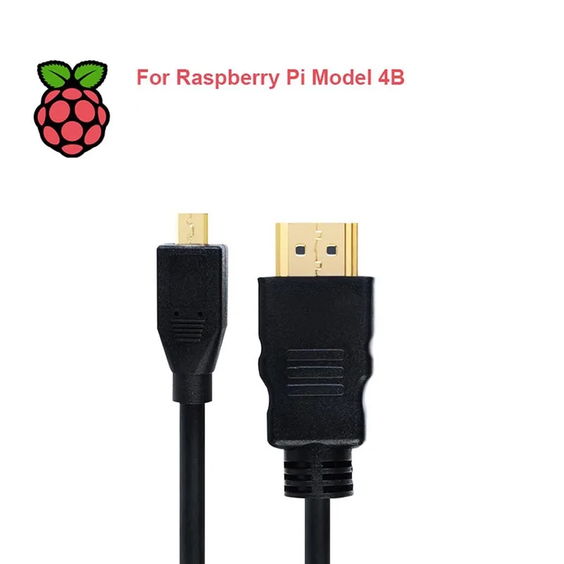 Raspberry Pi 4B Micro HDMI-compatible to HDMI-compatible Video Cable Support 4K  Adapter Cord for Tablet HDTV Android lcckaa 4k displayport to hdmi compatible adapter converter hd 1080p dp to hdmi compatible adapter for pc laptop projectors hdtv