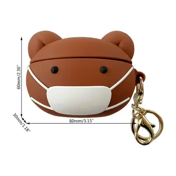 

For AirPods Case Cartoon Masked Bear Protective Cover For Airpods 12