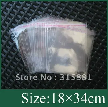 

transparent Poly Bag in size 18 X 34cm with self adhesive seal for Retail or Wholesale with Free Shipping 500pcs/lot
