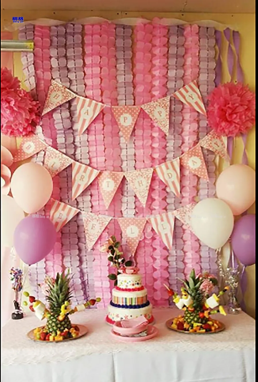 Wedding Venues Decorative Happiness Clover Latte Art Ribbon Paper Flowers Wall Props Holiday Birthday Party Decoration