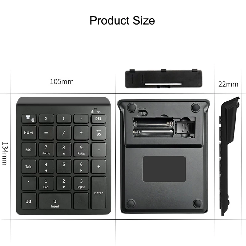 28 Keys Wireless Numeric Keypad Mini Numpad with More Function Keys Digital Keyboard for PC Accounting Tasks(2.4G