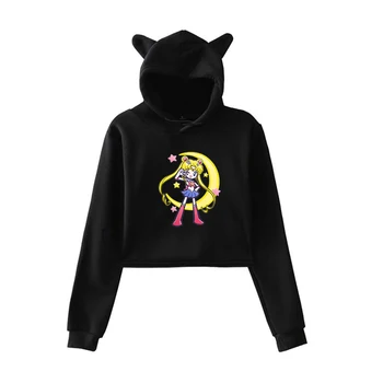 

Sailor Moon Hoodies Harajuku Sweatshirt Pink Hoodie Pullover Clothes for Girls Streetwear Womens Clothing Winter Long Sleeve Top
