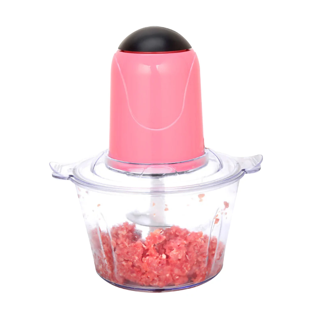 pink meat grinder 2Lавтоматический мощные мясорубки многофункциональный бытовой электрический Еда процессор Нержавеющая сталь Мясник блендер овощерезка измельчитель миксер электрический кухонный блендер электрический для кухни мясорубки - Цвет: pink meat grinder