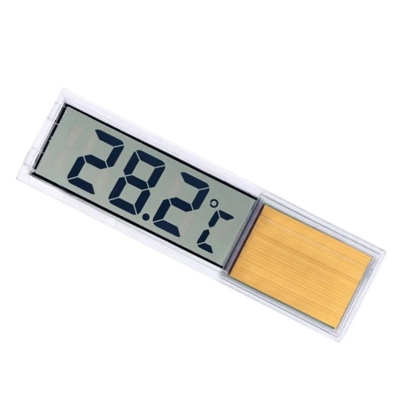 Plastic Metal 3D Digital Electronic Aquarium Thermometer Fish Tank Temp Meter Gold Silver Induction Type Fish Tank Thermometer - Цвет: golden