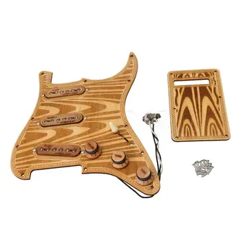 

Yibuy Loaded Prewired SSS Pickguard Pickups with Back Plate Carved Guitar Kits