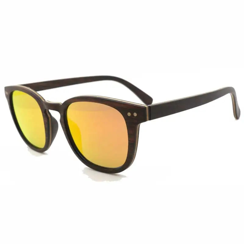 orange lens BerWer, бамбуковые солнцезащитные очки, поляризационные, новинка, женские, деревянные солнцезащитные очки, брендовые, дизайнерские, зеркальные, оригинальные солнцезащитные очки - Lenses Color: orange lens