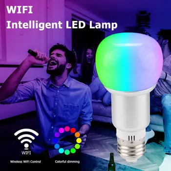 

E27 10W RGB Light Bulb Dimmable Smart WiFi Multiple Scenario Patterns Timing Delay Switches Colorful Voice Control Festival Lamp