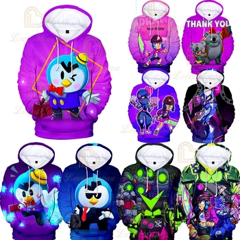 

2020 New Leon 3D Printed Kids Hoodie Clothes for Girls Boys Hot Game Star Crow Sweatshirt Browl Hooded Tops