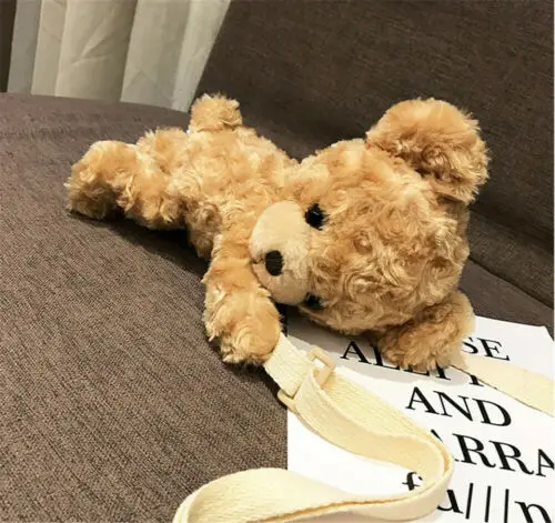 Women Cross Body Messenger Bag Small Handbag Shoulder Tote Satchel Retro Funny Girls Cute Smile Bear Plush Doll Lolita Handbag women handbags,crossbody bags