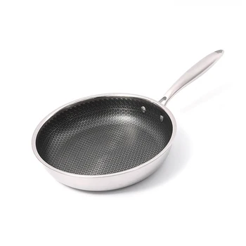 

304 Stainless Steel Pan Non-stick Pan Omelette Steak Frying Pancake Pan Induction Cooker Gas Stove Universal