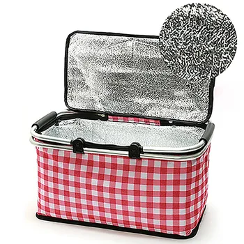 

Multi-Functional Large Capacity Insulated Bag Portable Picnic Basket Fresh Lunch Basket For Outdoor Camping