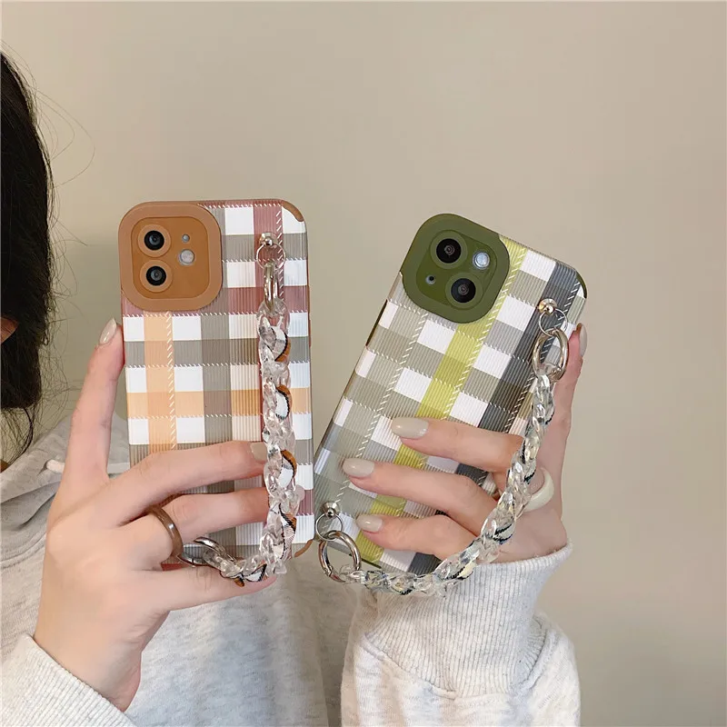 Милый зимний теплый вельветовый тканевый чехол с браслетом для телефона iPhone 11 12 13