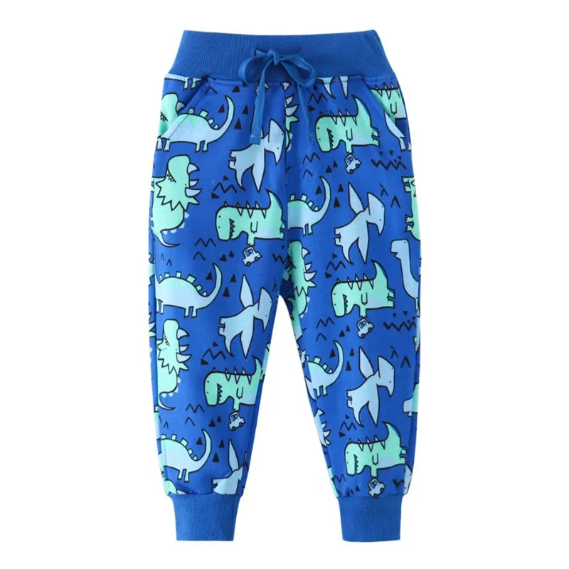 

Dinosaurs Sweatpants for Boys Girls Autumn Spring Wear Cartoon Animals Print Baby Long Pants Drawstring Loose Boys Girls Trouser