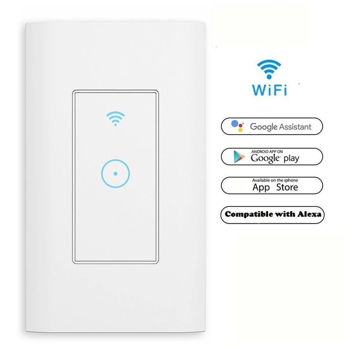 110 V-125 V Smart Touch WI-FI настенный выключатель Беспроводной настенный прерыватель на ощупь Управление коммутатор совместим Поддержка Alexa и Google Assistant