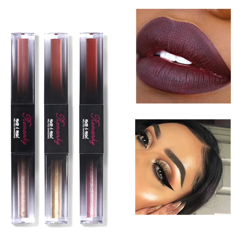 

New Double-headed Magic Stick Matte Lip Gloss Liquid Eye Shadow Natural And Waterproof Matte Lipgloss