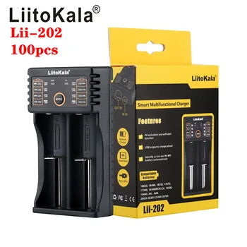 

100pcs LiitoKala Lii-100 lii-202 lii-402 18650 Battery Charger 26650 16340 14500 LiFePO4 1.2V Ni-MH Ni-Cd Rechareable Battery