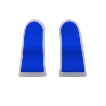

Plastic Rubber Bent L2 R2 Extended Triggers Buttons for PlayStation 4 PS4 Dualshock Game Controller Trigger Extender(Blue+White)