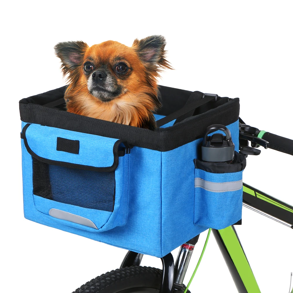 

Lixada Foldable Bicycle Front Basket Removable Bike Pet Basket Pet Dog Cat Rabbit Carrier Camping Tote Bag Bicycle Accessories