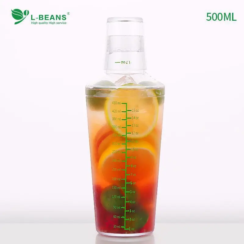 Shaker with Measuring Shaker Transparent Shaker New Style with Cover Wine Shaker nai cha hu Tune Pot PC Resin