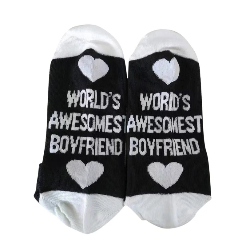Носки женские мужские с буквенным принтом WORLD AWESOMEST GIRL FRIEND Компрессионные носки стильные унисекс забавные носки пара Meias - Цвет: BW