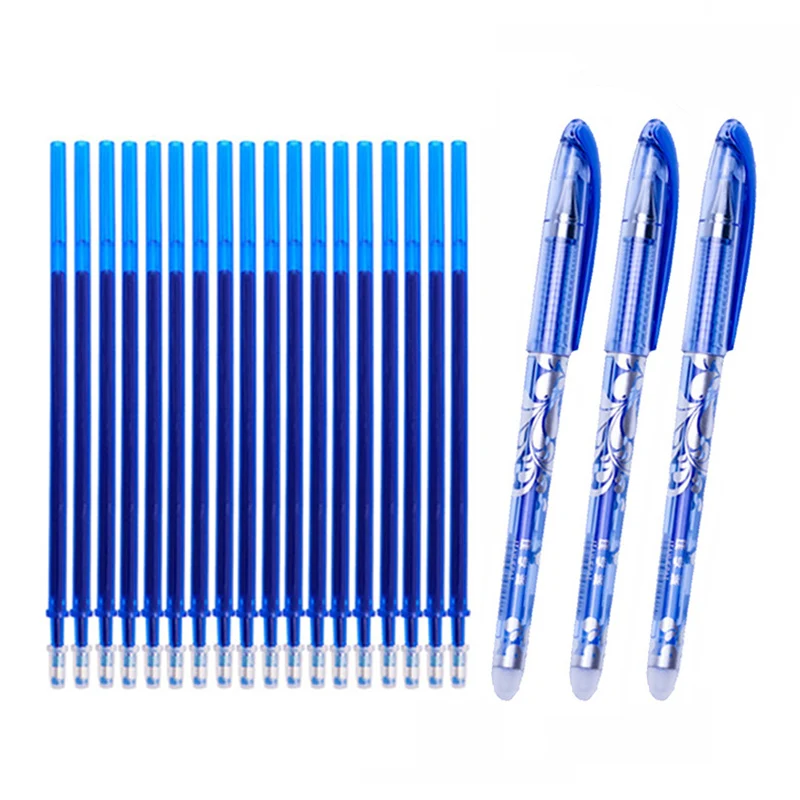 

27pcs/set Erasable Gel Pen Set Magic Erasable Pen Refill Rods 0.5mm Blue Black Red Ink for School Office Writing Tools Supplies