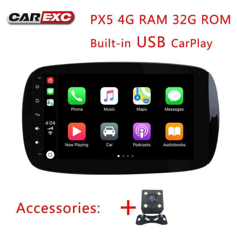 PX5 USB Carplay cam Android 9,0 9 дюймов Восьмиядерный автомобильный радиоприемник стерео система для Benz SMART Fortwo WiFi, радио, GPS мультимедийный блок Carplay - Цвет: PX5 USB Carplay cam