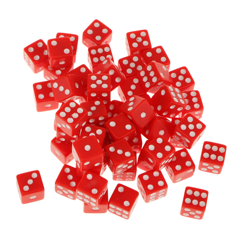 100x12 мм D6 игральные кости набор белый горошек для TRPG DND MTG взрослых забавная игрушка красный и синий