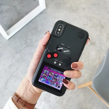

Game Console Phone Case Retro Color Display Screen Cellphone Back Cover With 36 Classic Video Games For IPhone X/XS XR XS Max