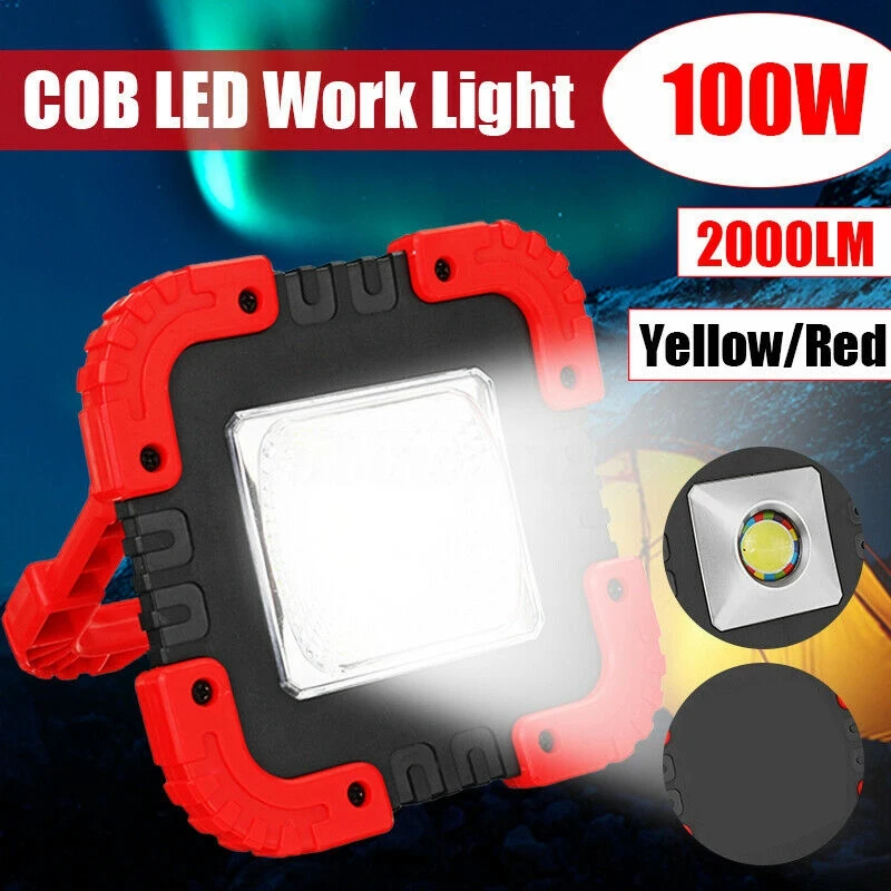 100W 2000LM USB Солнечный светодиодный рабочий светильник Перезаряжаемые аварийная лампа заливающего света с подставкой 12,4x12,4 см