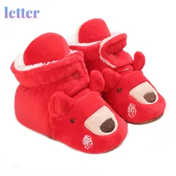 Natal primeiro walker do bebê meninos meninas sapatos infantil criança inverno quente calçados bootsnewborn natal prewalker botas berço sapatos