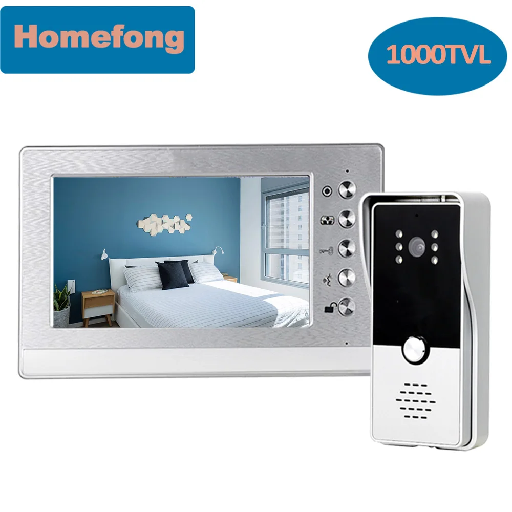 Dragonsvie  Video Intercom With Lock 7 Inch Waterproof Doorbell Camera  Video Door Phone Door Access Control System Unlock Night two way audio intercom Door Intercom Systems