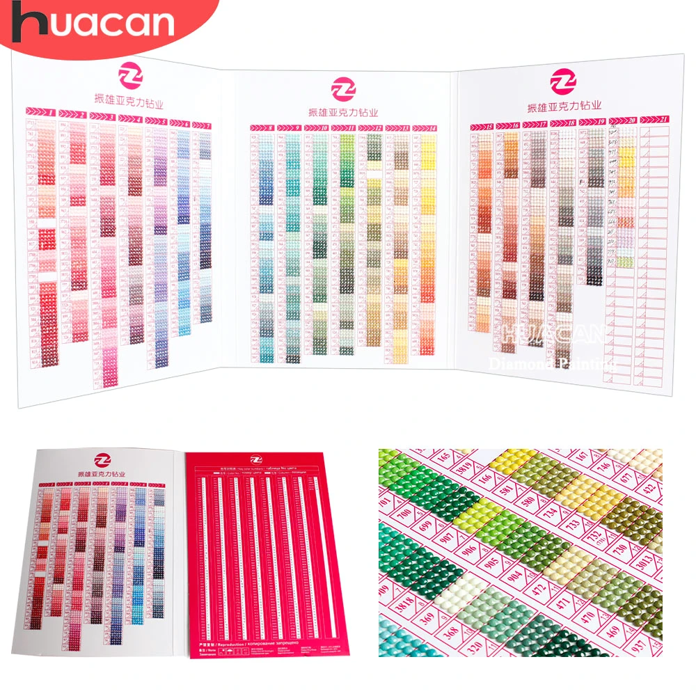 

HUACAN 447 DMC Diamond Color Card Diamond Painting Embroidery Accessory Rhinestone Color Identification Card Diamond Tool