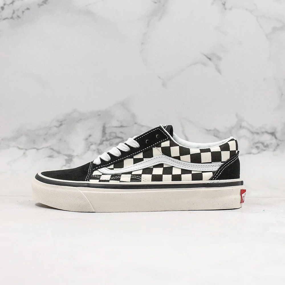 VANS Первичная проверка старый SKOOL унисекс классический шахматный Скейтбординг обувь# VN0A38G2OAK Лидер продаж