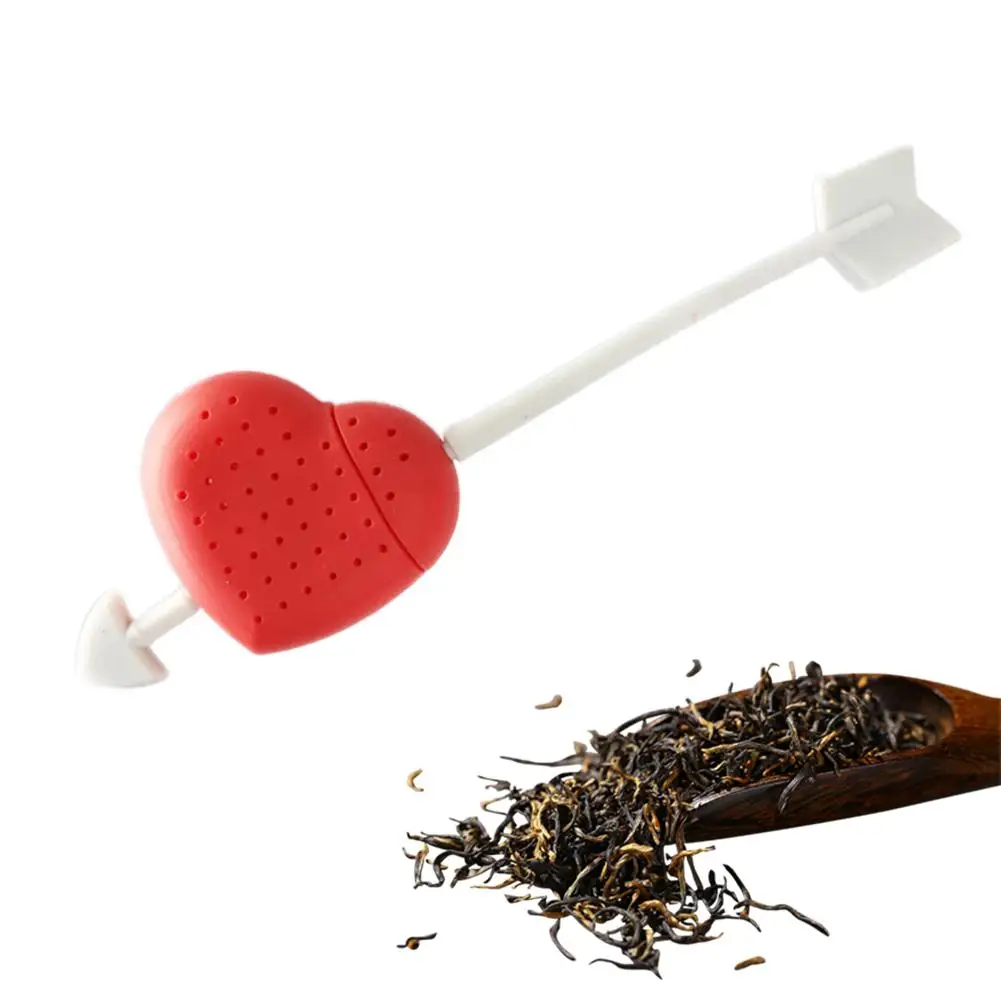 

Funny Heart Shape Tea Infuser Black Tea Strainer FDA Grade Silicone Loose Leaf Herbal Spice Holder Tea Brewing Tools 1pcs 35p