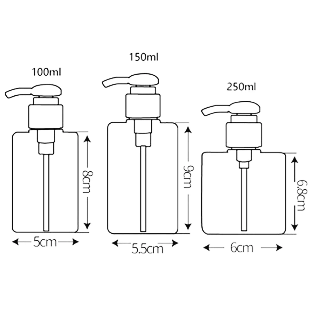 100/150/250 мл дома душ Шампунь Лосьон пустые перезаправляемые дозатор бутылки Пластик пустой Пресс бутылки ящик для хранения для ванной комнаты