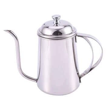 

Kettle Pour Over Coffee Tea Hand Drip Pot Home Kitchen Appliances-Silver