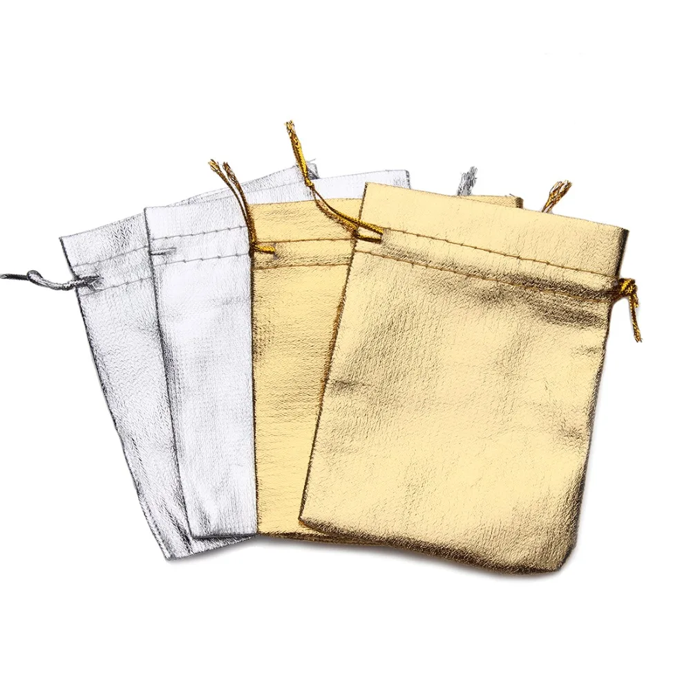 

25pcs/lot 9x12cm 7x9cm Mixed Gold Color Drawstring Organza Jewelry Organizer Pouch Satin Christmas Wedding Gift Bag Jewelry Bag