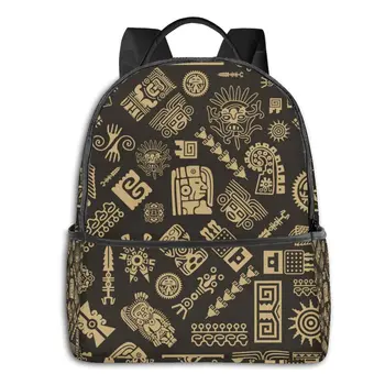 

2020 Hot Sale Women Men Unisex Ancient Maya Pattern Backpack New Trend Teenager School Bag Couples Back Pack Travel Bag