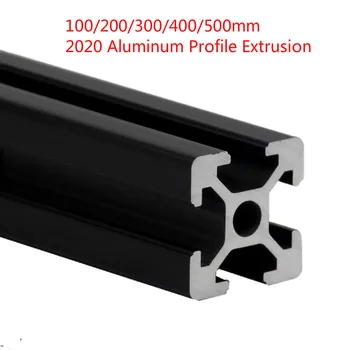 

CNC Part Linear Rail 2020 Aluminum Profile Extrusion Guide 100/200/300/400/500mm EU European Standard Anodized 3D Printer Black