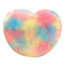 

30/40cm Glowing Rainbow Color Heart&Square Shaped Plush Pillow Children Overnight Plushie Using Batteries ON/OFF Dropshipping