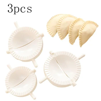 

Dough Press Empanada Kitchen Cooking Pastry Dumpling Molds Maker Jiaozi Home Mould for dumplings 3 Size 3 pcs Pie White Plastic