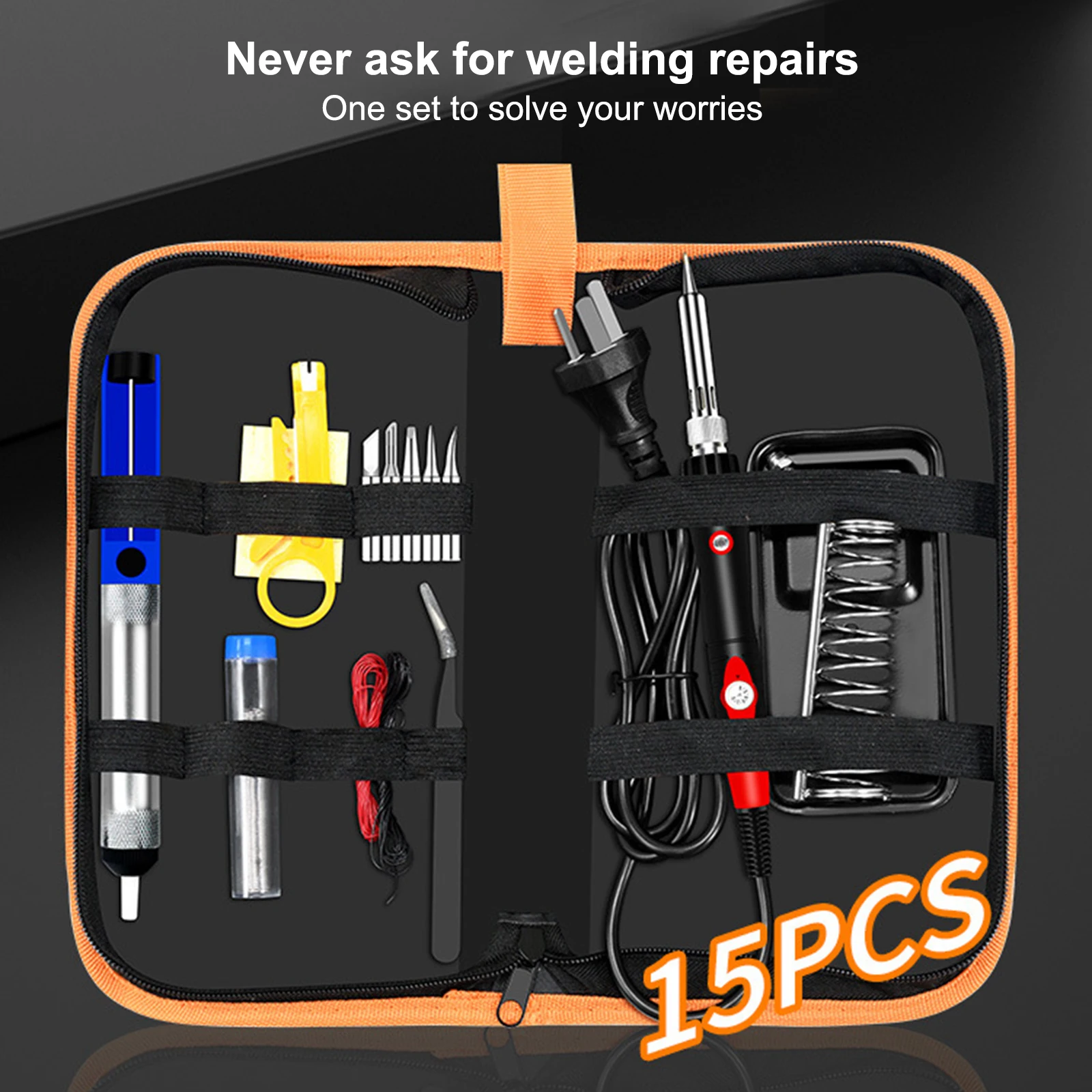 

ELectric Soldering Iron Kit with Indicator Light Internal Heat Adjustable Solder Welding Tools Soldering Tips Desoldering Pump