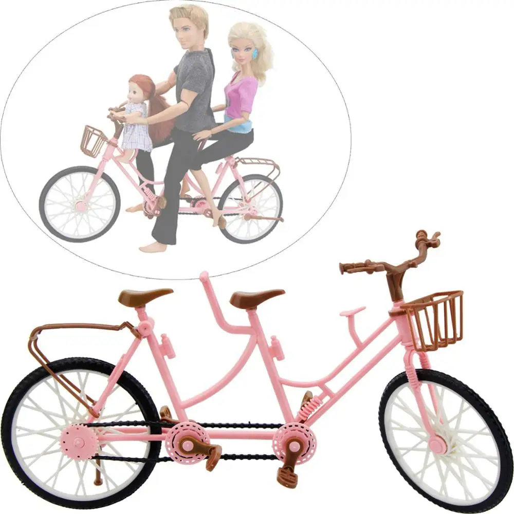 Детская игрушка для ролевых игр, детская кровать, стул, кукла, мебель, одежда, обувь для куклы Барби, Келли, аксессуары для кукольного домика, набор игрушек для девочек - Цвет: 3 seats bike