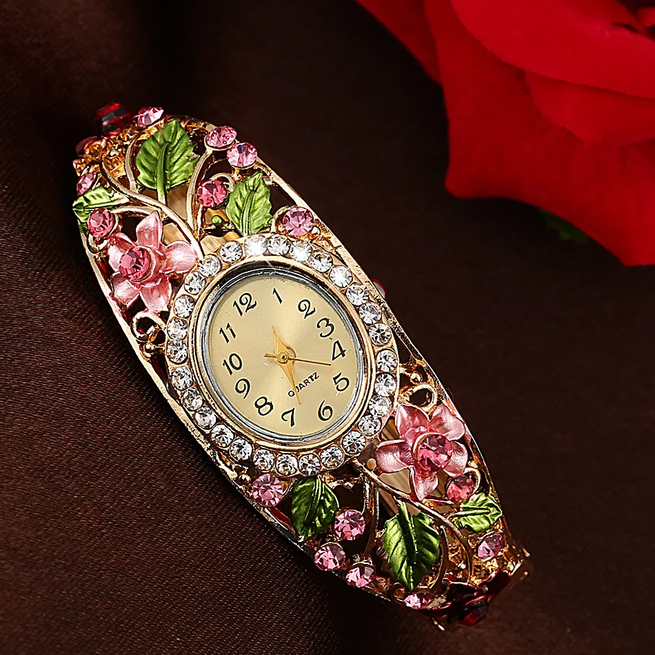 

Authentic Cloisonne Bracelet Watch Popular Models Top Grade Diamond Set Ethnic-Style Palace Coloured Drawing Hot Selling Accesso